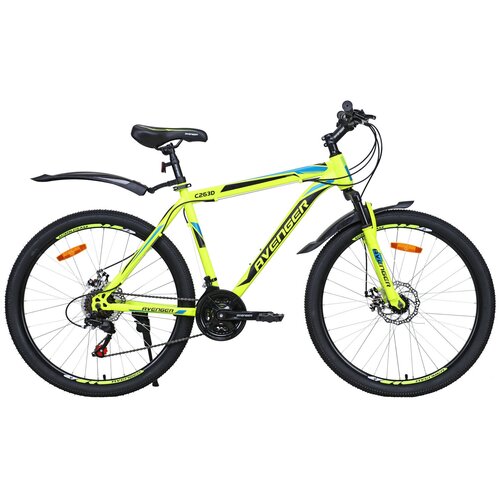 Велосипед 26 AVENGER C263D (DISK) (21-ск.) желтый/неоновый /синий (рама 19)