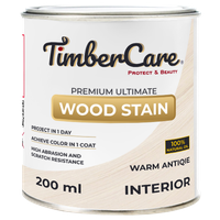 Масло для дерева и мебели TimberCare Wood Stain, быстросохнущие масла для дерева, пропитка для дерева для внутренних работ Античный белый 0.2 л
