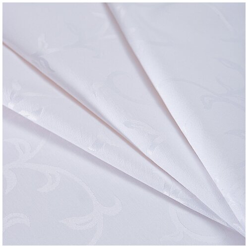 Ткань для столового белья ричард белый веточки (08с6-1)