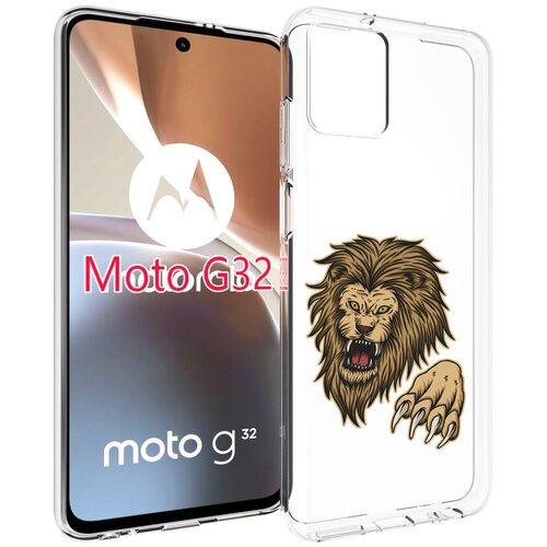 Чехол MyPads Лев-завоеватель мужской для Motorola Moto G32 задняя-панель-накладка-бампер