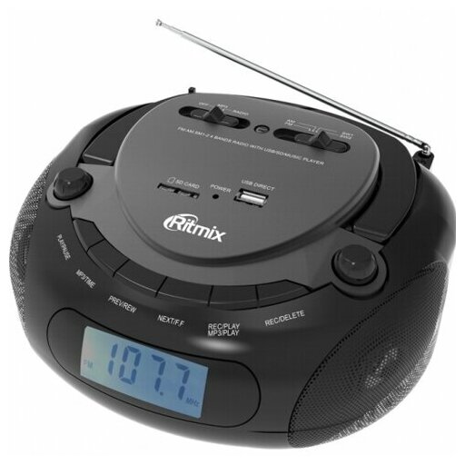 Радиоприемник Ritmix RBB-030 Bluetooth, 10 Вт, usb microSD FM, AM, SW, 220 В . аккумулятор