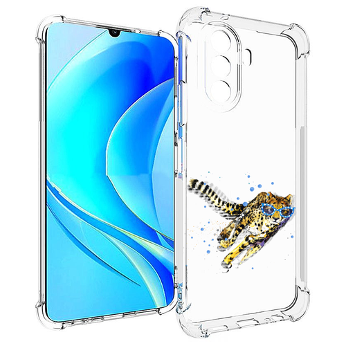 Чехол MyPads гепард в очках для Huawei Nova Y70 / Nova Y70 Plus (MGA-LX9N) / Huawei Enjoy 50 задняя-панель-накладка-бампер чехол mypads крутой зеленый мужчина в очках для huawei nova y70 nova y70 plus mga lx9n huawei enjoy 50 задняя панель накладка бампер