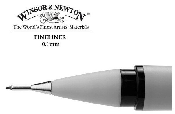 Линер Winsor&Newton Линер 0.1мм Winsor&Newton, черный, упаковка с европодвесом