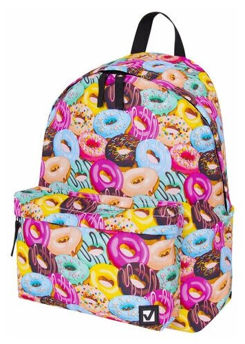 Рюкзак BRAUBERG сити-формат универсальный, "Donuts", разноцветный, 41х32х14 см, 228862