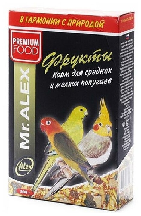 Mr.Alex Корм для средних и мелких попугаев Фрукты 0,5 кг 45190