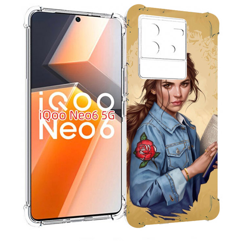 Чехол MyPads девушка-в-бежевом-фоне для Vivo iQoo Neo 6 5G задняя-панель-накладка-бампер