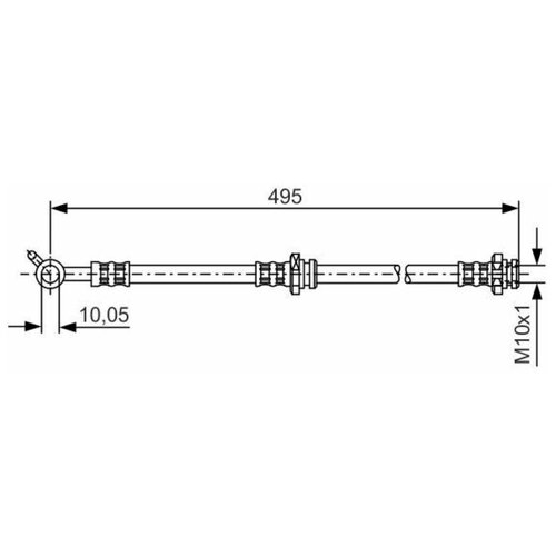 BOSCH 1987476399 Тормозной шланг | зад прав | 1шт