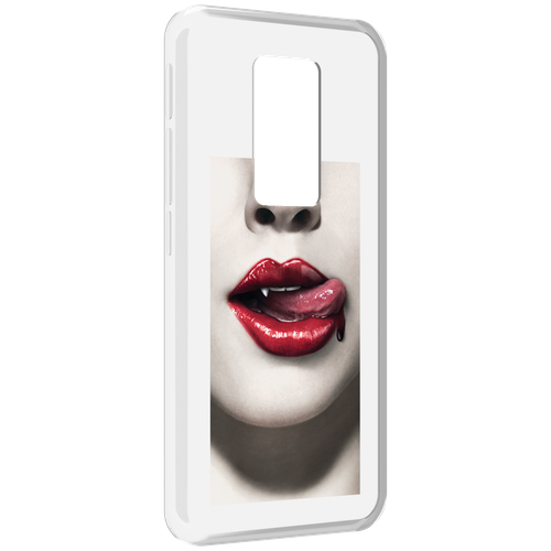 Чехол MyPads губы-вампирши для Motorola Defy 2021 задняя-панель-накладка-бампер
