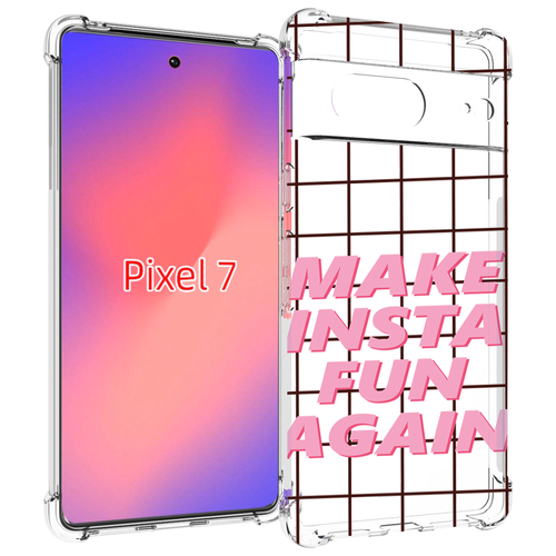 Чехол MyPads розовая-надпись-про-инст для Google Pixel 7 задняя-панель-накладка-бампер