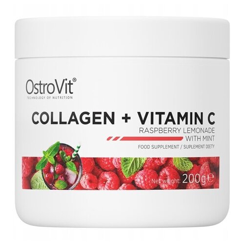 OstroVit Collagen + Vitamin C порошок 200 г, малина с мятой