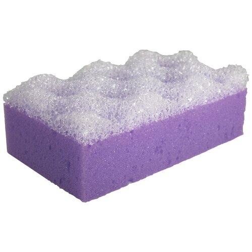 Губка для тела Ладушки с массажным слоем прямоугольная цвет фиолетовый 124₽