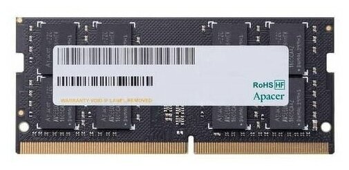 Оперативная память для ноутбука 8Gb (1x8Gb) PC4-21300 2666MHz DDR4 SO-DIMM CL19 Apacer AS08GGB26CQYBGH