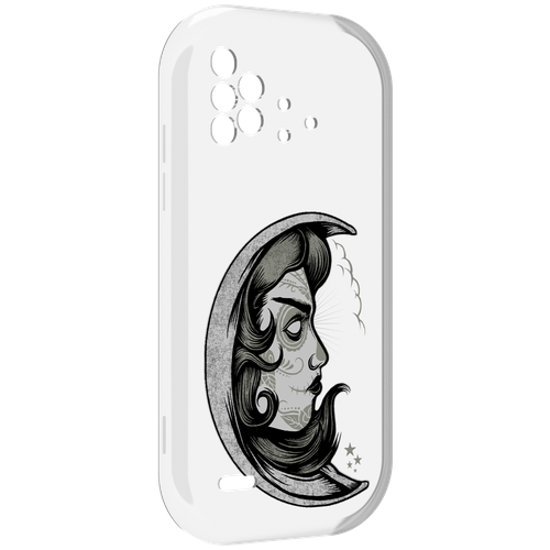 Чехол MyPads черно белая луна с лицом для UMIDIGI Bison X10 / X10 Pro задняя-панель-накладка-бампер чехол mypads черно белая луна с лицом для iphone 14 pro задняя панель накладка бампер