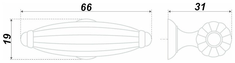 Ручка мебельная кнопка DEMURE, длина - 66 мм, цвет -BAZ - Чернёный старинный цинк, материал-цинк-алюминий, RC021BAZ - фотография № 4