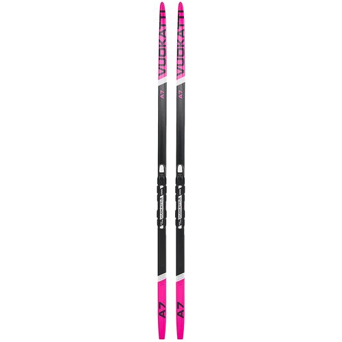 Лыжный комплект VUOKATTI / Беговые лыжи 190 см с креплением NNN Wax цвет Black/Magenta