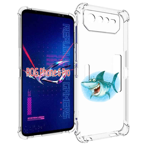 Чехол MyPads веселая акула для Asus ROG Phone 6 Pro задняя-панель-накладка-бампер чехол mypads акула для asus rog phone 6 задняя панель накладка бампер