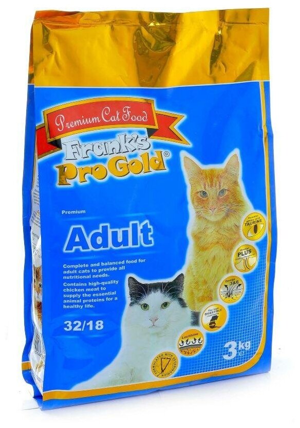 Корм Frank's ProGold для взрослых кошек: Курица (Adult 32/18), 3 кг - фотография № 7