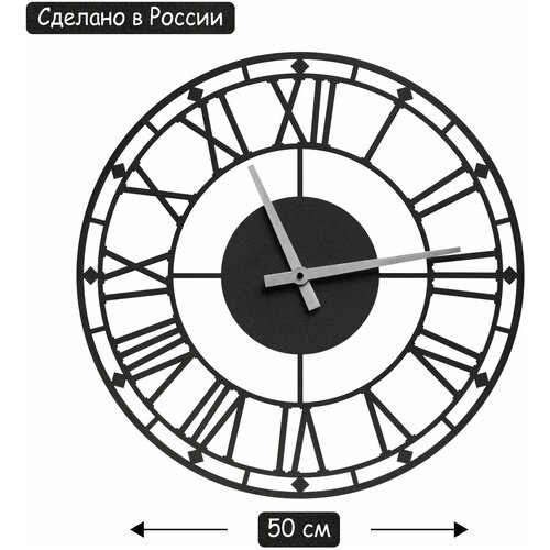 Часы настенные металлические LUNA 50см черные
