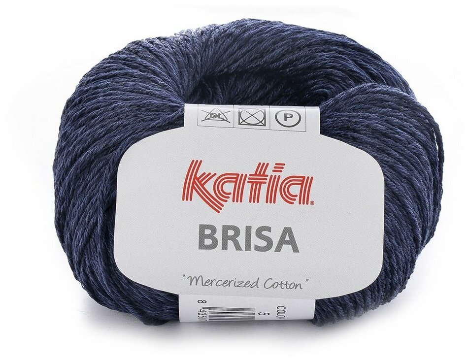 Пряжа Brisa Katia (Бриса), цвет 05 темно-синий, 50гр/125м, 60% хлопок, 40% вискоза, 1 моток