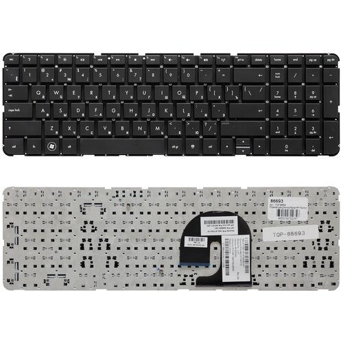 Клавиатура для ноутбука HP Pavilion DV7-4000 DV7-5000 Series Плоский Enter Черная c черной рамкой PN NSK-HS0UQ 01 881₽