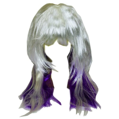 Парик гладкий мелирование карнавальный искусственный волос цвет белый и сиреневый парик карнавальный гладкий 40 см цвет сиреневый