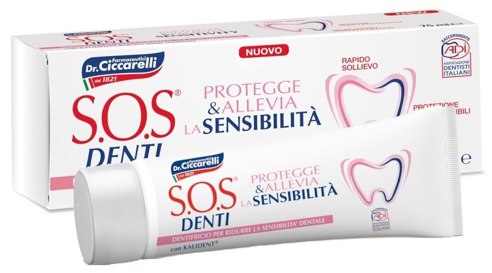 Паста зубная восстановление и защита эмали SOS Denti 75мл Farmaceutici Dottor Ciccarelli S.P.A - фото №2