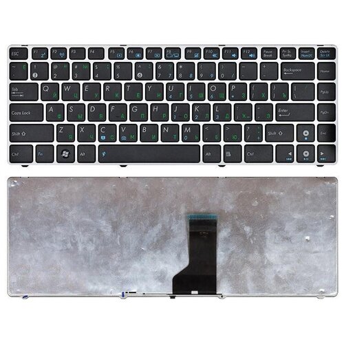 Клавиатура для ноутбука Asus UL30 K42 черная с серебристой рамкой 1060₽