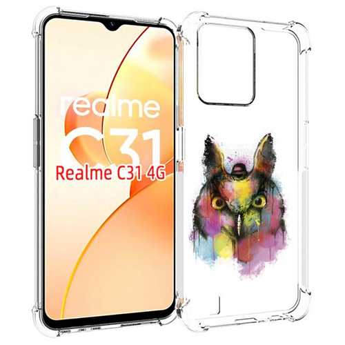 Чехол MyPads Сова 2 для OPPO Realme C31 задняя-панель-накладка-бампер