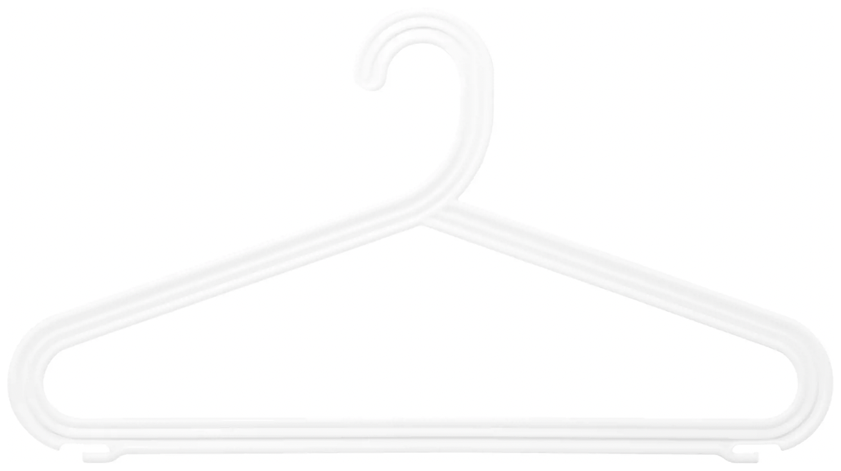 Набор вешалок 42x22.4x1.6 полипропилен 4 шт цвет белый - фотография № 2