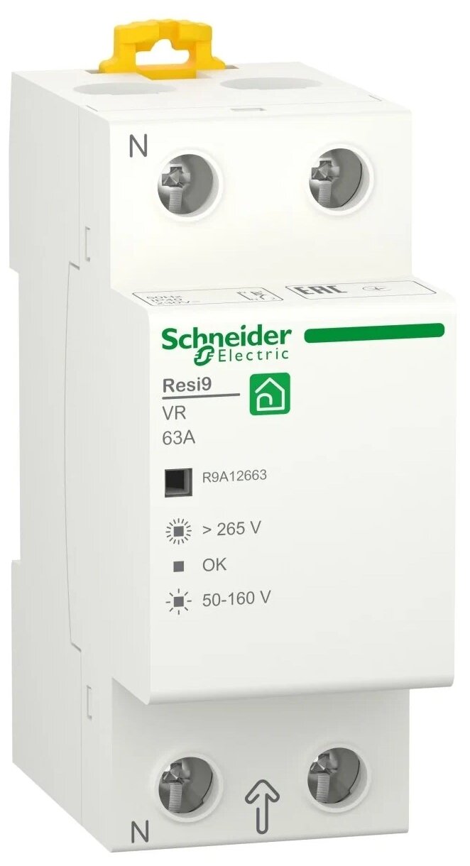 Schneider Electric RESI9 Реле напряжения 63А 1P+N 230В 50Гц