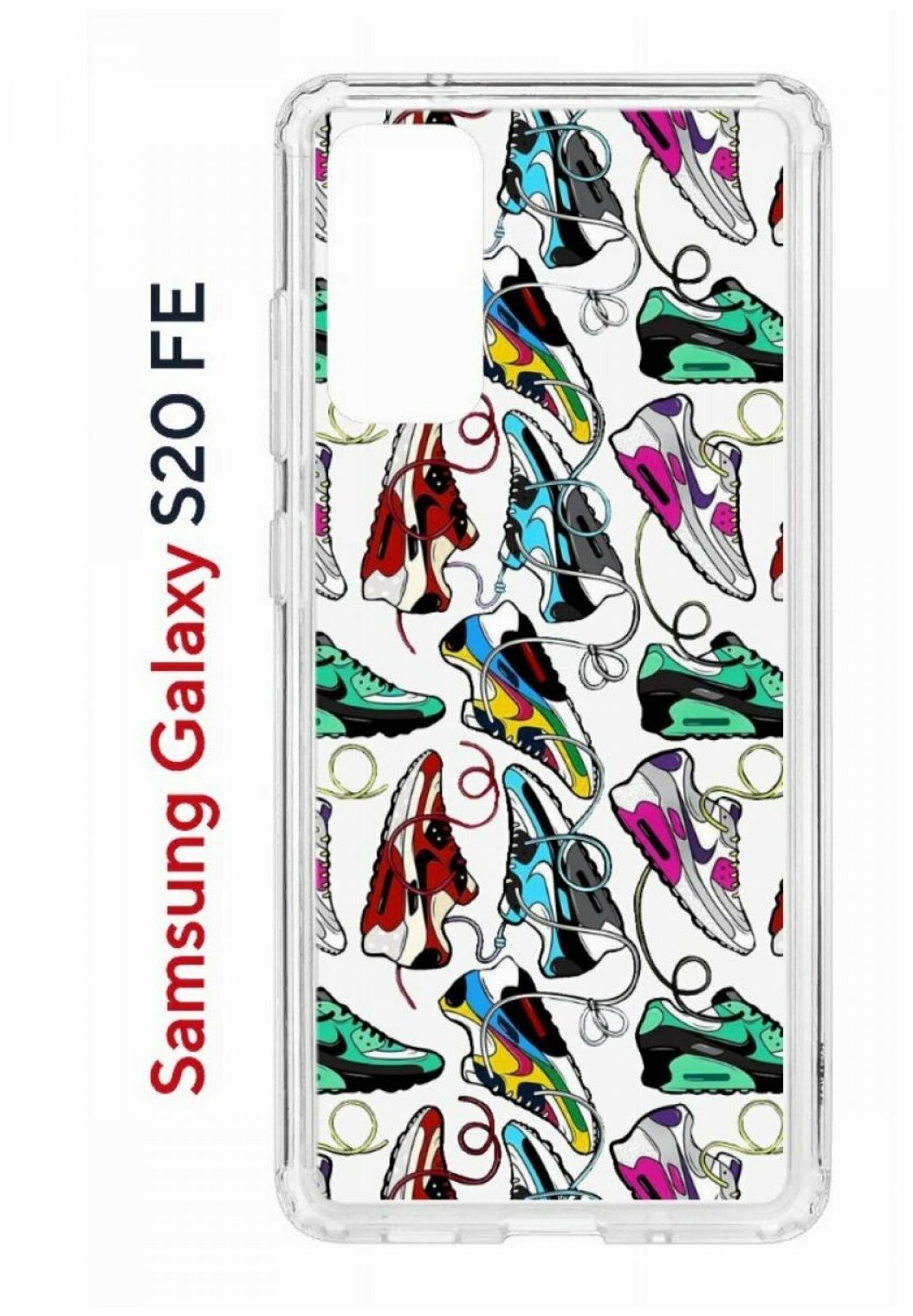 Чехол для Samsung Galaxy S20 FE Kruche Print Кроссы Nike Air Max, противоударный силиконовый бампер с рисунком, пластиковая накладка с защитой камеры