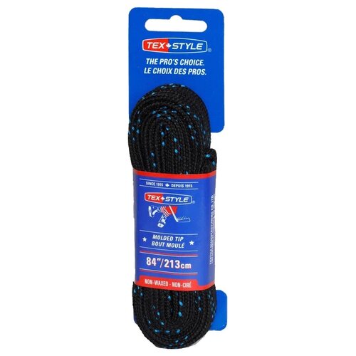 Шнурки для коньков без пропитки Texstyle 2000 МТ чёрный/синий (305см)