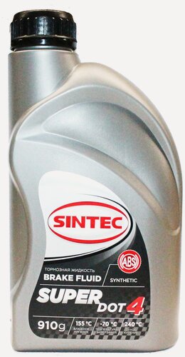 Изображение товара Жидкость тормозная SUPER DOT-4 0,910л Sintec