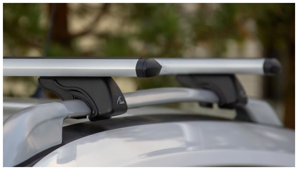 Багажник на крышу LUX классик дуги аэро-тревел (82мм) 14м на Ниссан Патрол Y62 с рейлингами 2011-2022 арт:215717