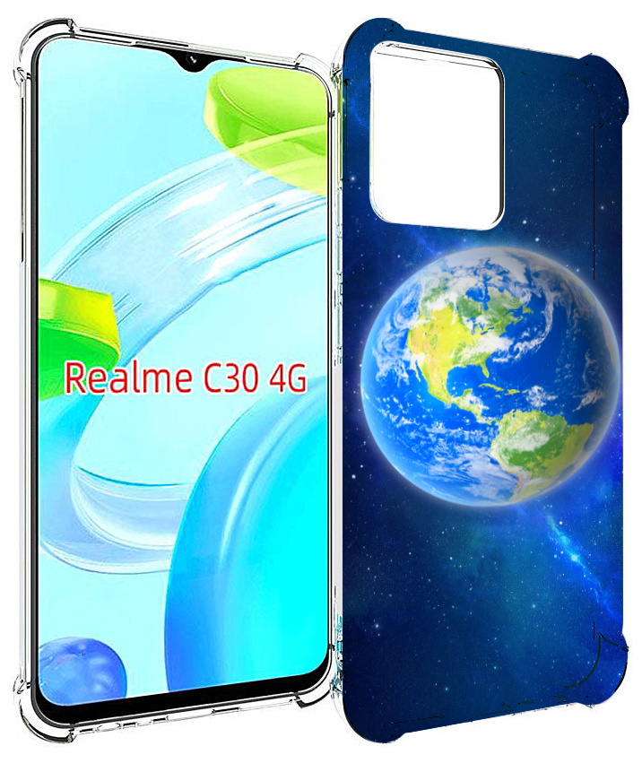 Чехол MyPads Планета-Земля для Realme C30 4G / Narzo 50i Prime задняя-панель-накладка-бампер