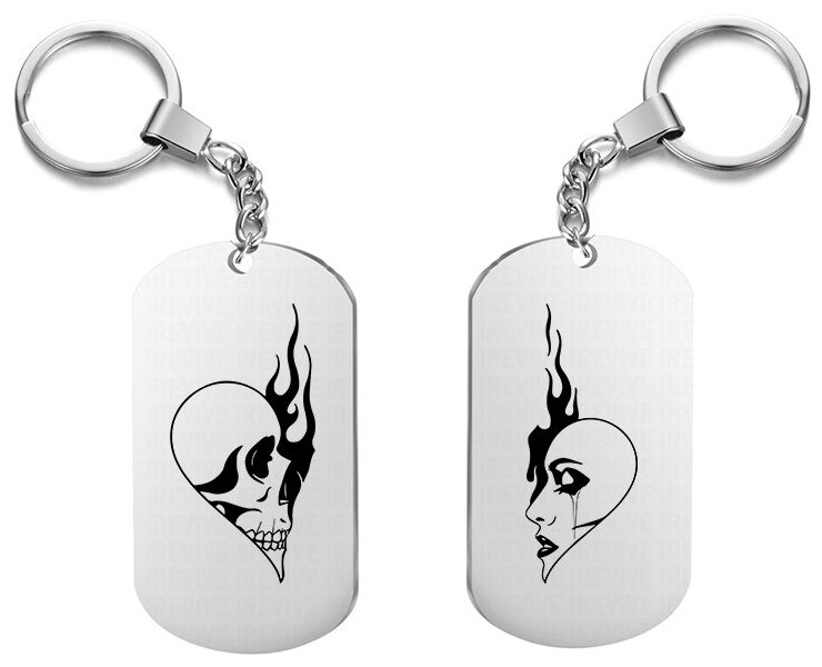 Парные брелки для ключей «любовь две стороны» с гравировкой подарочный жетон ,на сумку 