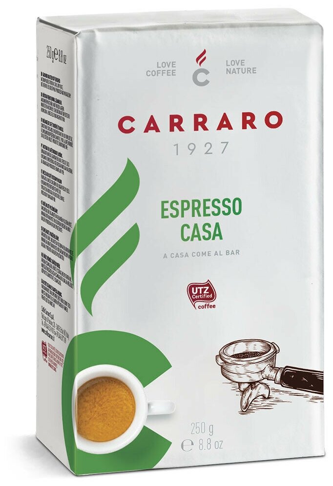 Кофе молотый Carraro Espresso Casa 250 гр в/у - фотография № 5