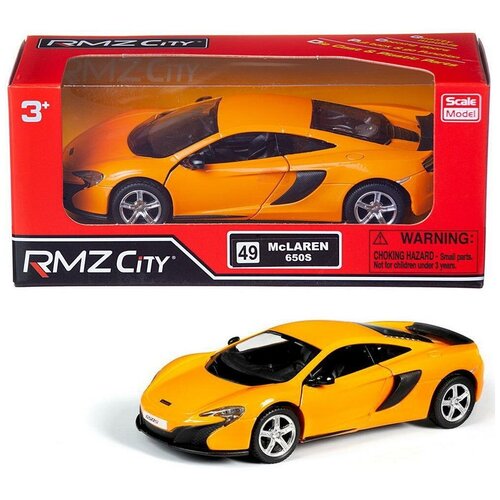 Машинка металлическая Uni-Fortune RMZ City 1:32 McLaren 650S, инерционная, цвет оранжевый