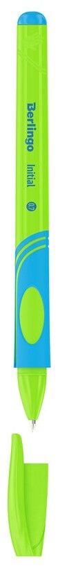 Ручка шариковая светло-синяя Berlingo "Initial" для левшей трехгранная 0,7 мм / набор из 2 шт / для школы и офиса