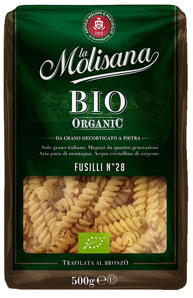 Макаронные изделия La Molisana Спиральки Fusilli из твердых сортов пшеницы BIO Organic № 28, 500г