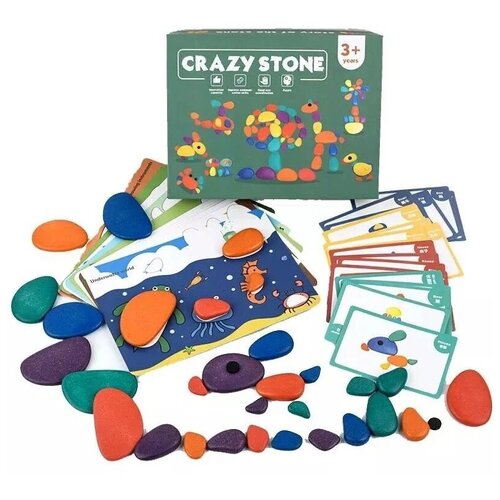 цветные камешки Детская мозаика  цветные камешки с заданиями, развивающий набор радужные камешки Монтессори