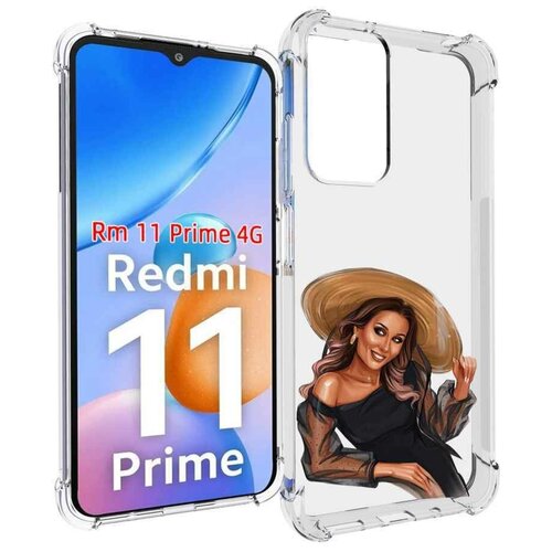 Чехол MyPads Девушка-в-боди женский для Xiaomi Redmi 11 Prime 4G задняя-панель-накладка-бампер чехол mypads девушка в платье красивая женский для xiaomi redmi 11 prime 4g задняя панель накладка бампер
