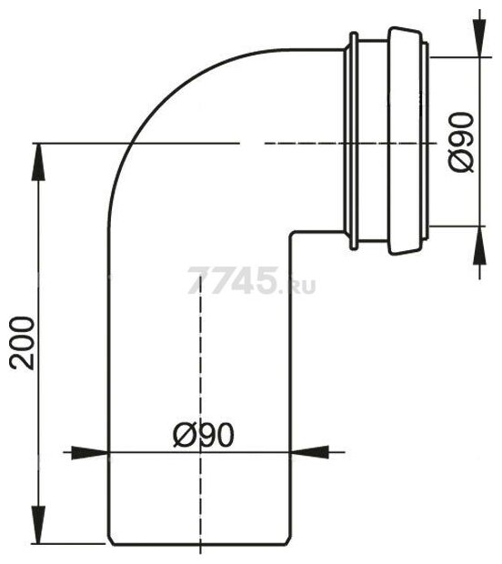 Колено стока 90/90 Alcaplast M908 - фотография № 2