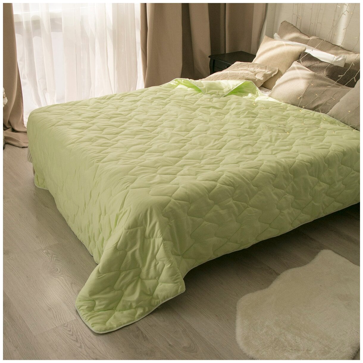 Одеяло стёганое «Бамбук», 175х200см, 2-х спальное, облегчённое 200гр/м2 - фотография № 4