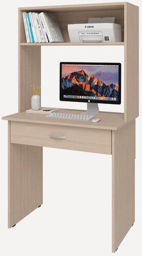 Изображение товара Стол письменный Хит-46, Ширина 80 см, Глубина 50(30) см, Высота 150(75) см, цвет: Ясень шимо светлый