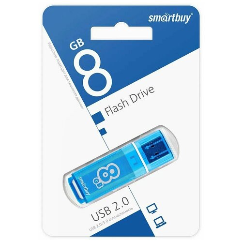 USB-флеш 8GB Smart Buy Glossy Синий