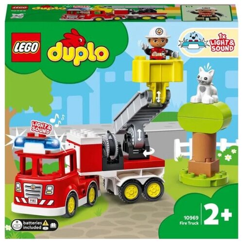 Конструктор LEGO Duplo 10969 Fire Truck Set Пожарная машина с мигалкой, 21 дет. пожарная машина с сиреной