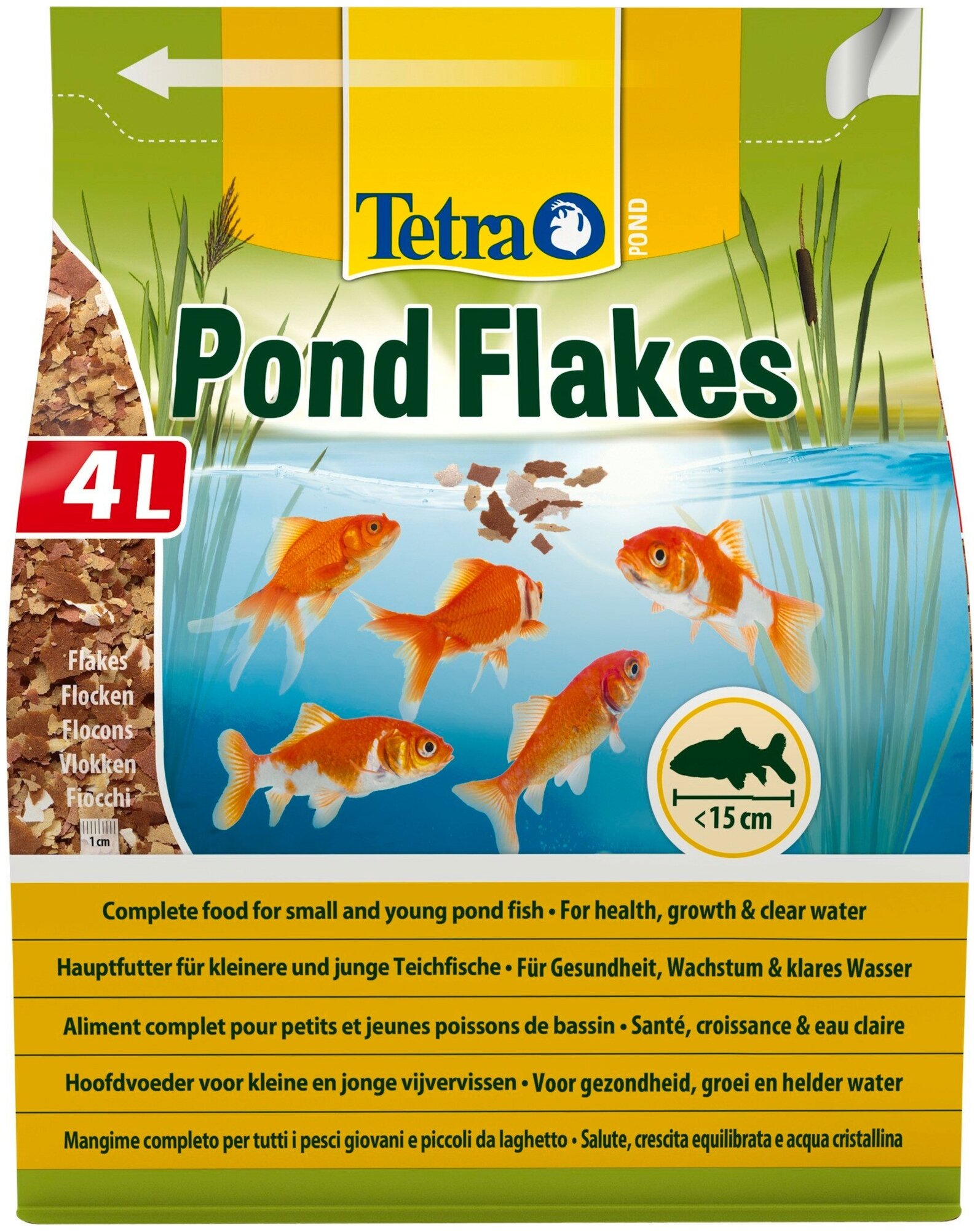 Tetra Pond Flakes корм для прудовых рыб в хлопьях, 4 л - фотография № 2