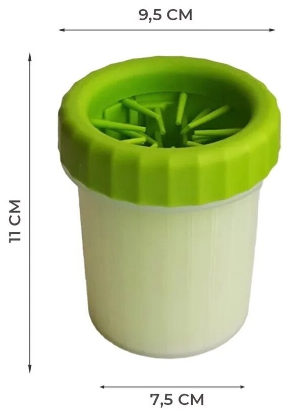 Лапомойка силиконовая для собак, зелёная, с силиконовой щёткой - фотография № 4