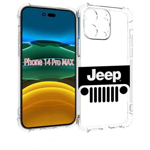 Чехол MyPads jeep-джип-3 мужской для iPhone 14 Pro Max задняя-панель-накладка-бампер